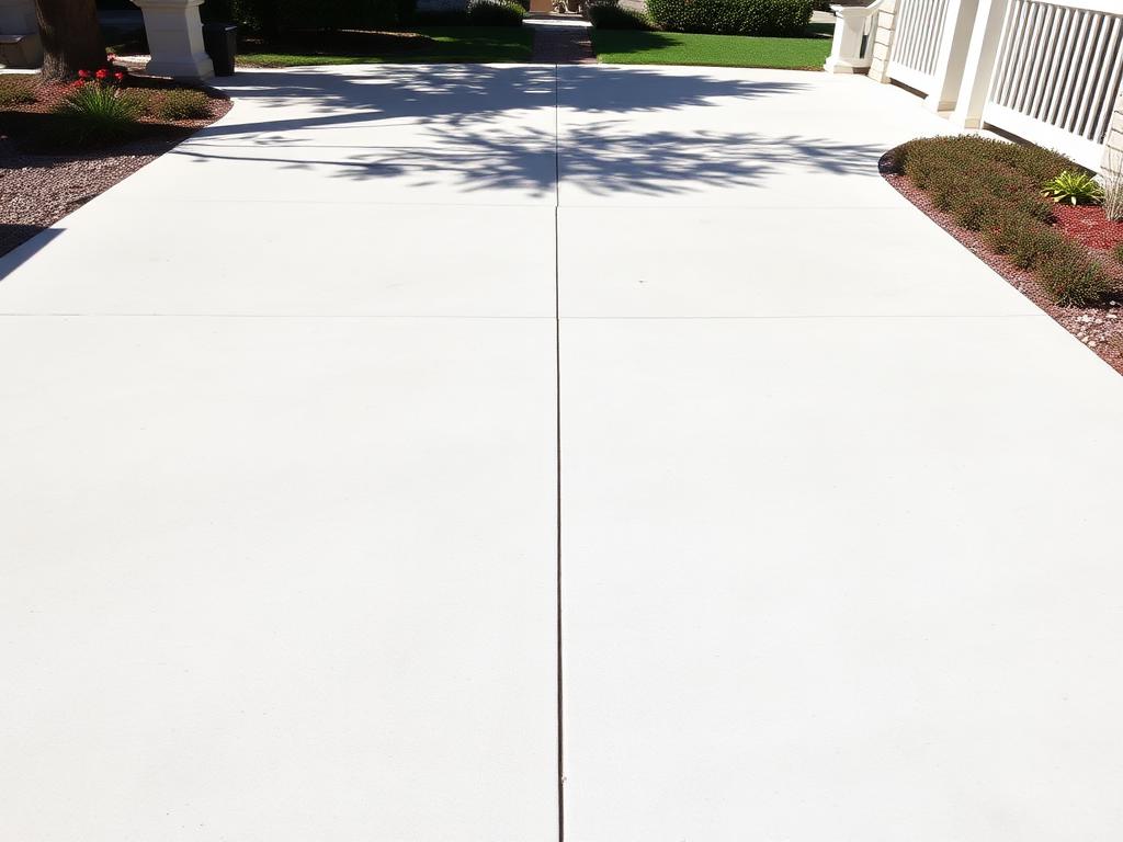 Concrete driveway after pressure washing